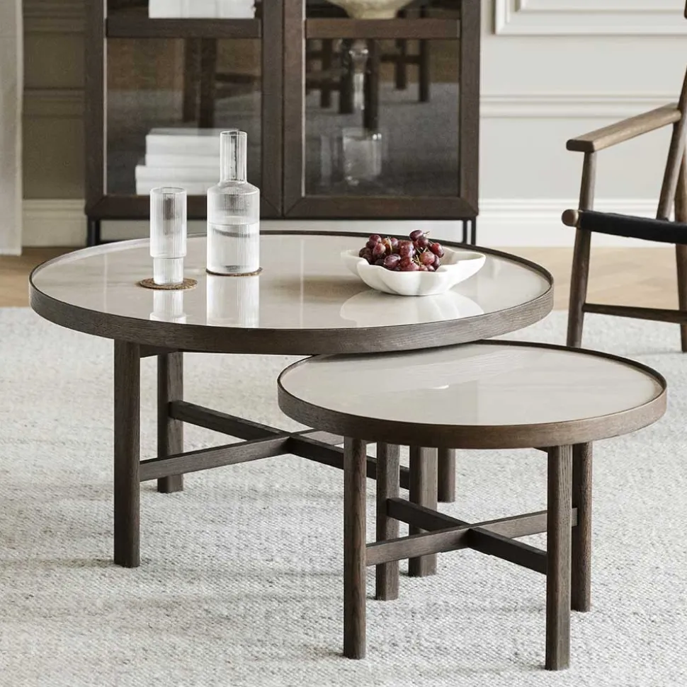 Wohnzimmer Couchtisch mit runder Keramikplatte - Wyola