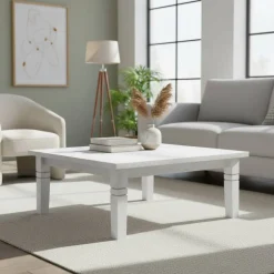 Wohnzimmer Couchtisch Onesti in Weiß Kiefer massiv