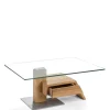 Wohnzimmer Design-Glastisch mit Schublade - Ambia