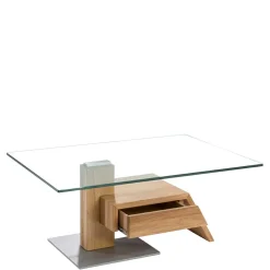 Wohnzimmer Design-Glastisch mit Schublade - Ambia
