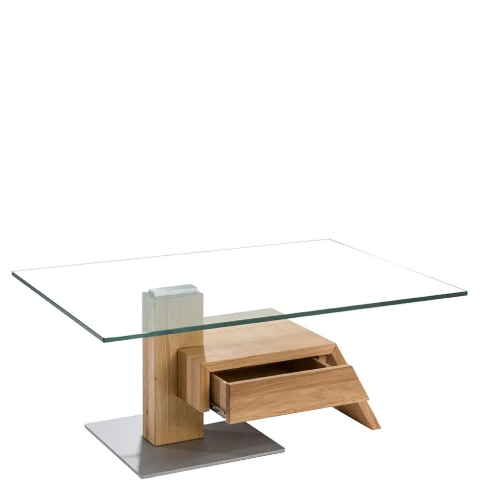 Wohnzimmer Design-Glastisch mit Schublade - Ambia