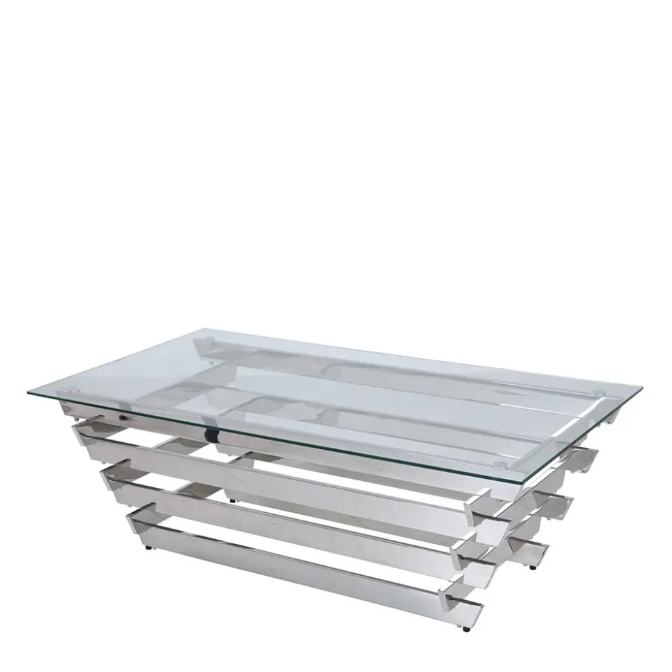 Wohnzimmer Glastisch mit Designgestell - Ludo