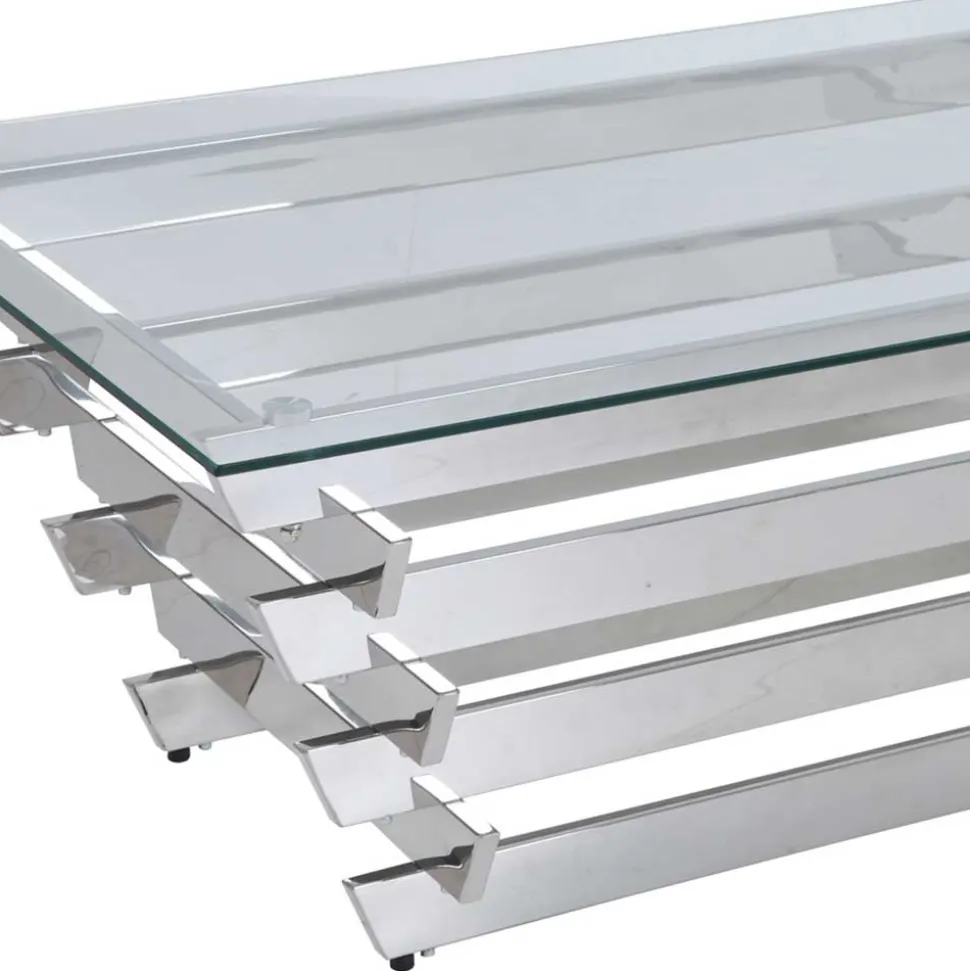 Wohnzimmer Glastisch mit Designgestell - Ludo