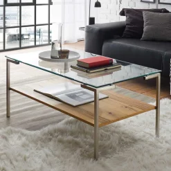 Wohnzimmer Glastisch mit Vierfußgestell - Habic