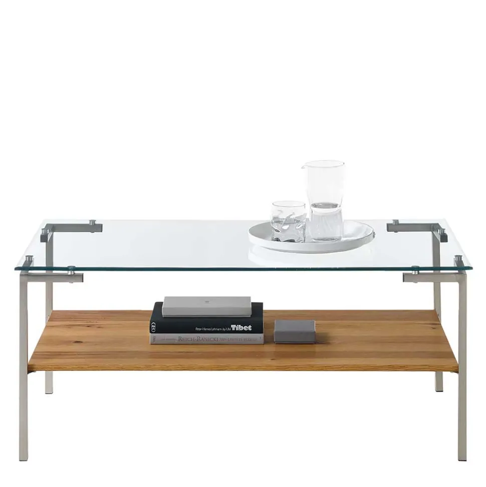 Wohnzimmer Glastisch mit Vierfußgestell - Habic