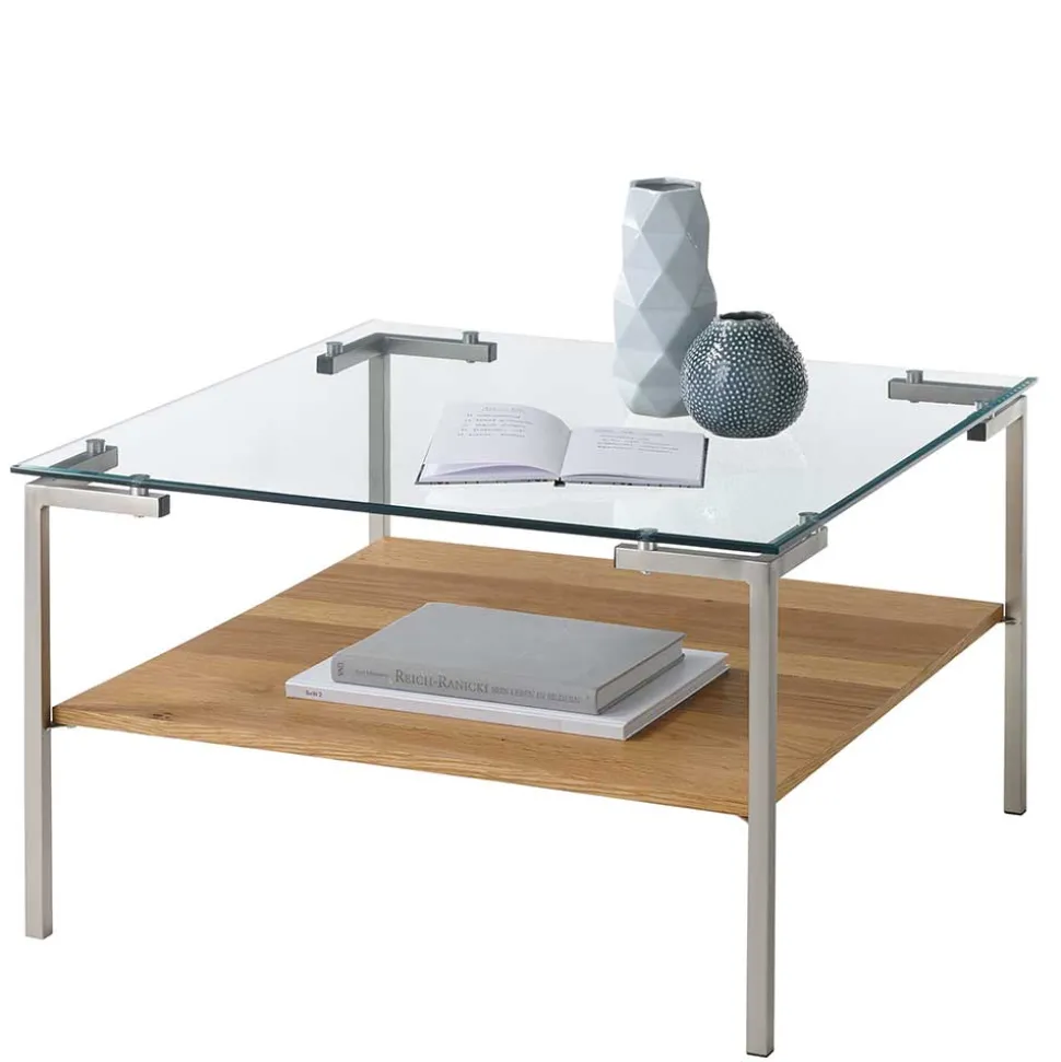 Wohnzimmer Glastisch mit Vierfußgestell - Habic