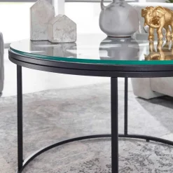 Wohnzimmer Glastisch mit Zifferblatt - Uhren Look - Jannios