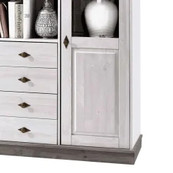 Wohnzimmer Highboard Mirandesca in Grau Weiß