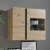 Wohnzimmer Hängeschrank mit Glas Einsatz 2-türig - Lairian