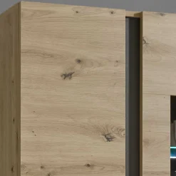 Wohnzimmer Hängeschrank mit Glas Einsatz 2-türig - Lairian