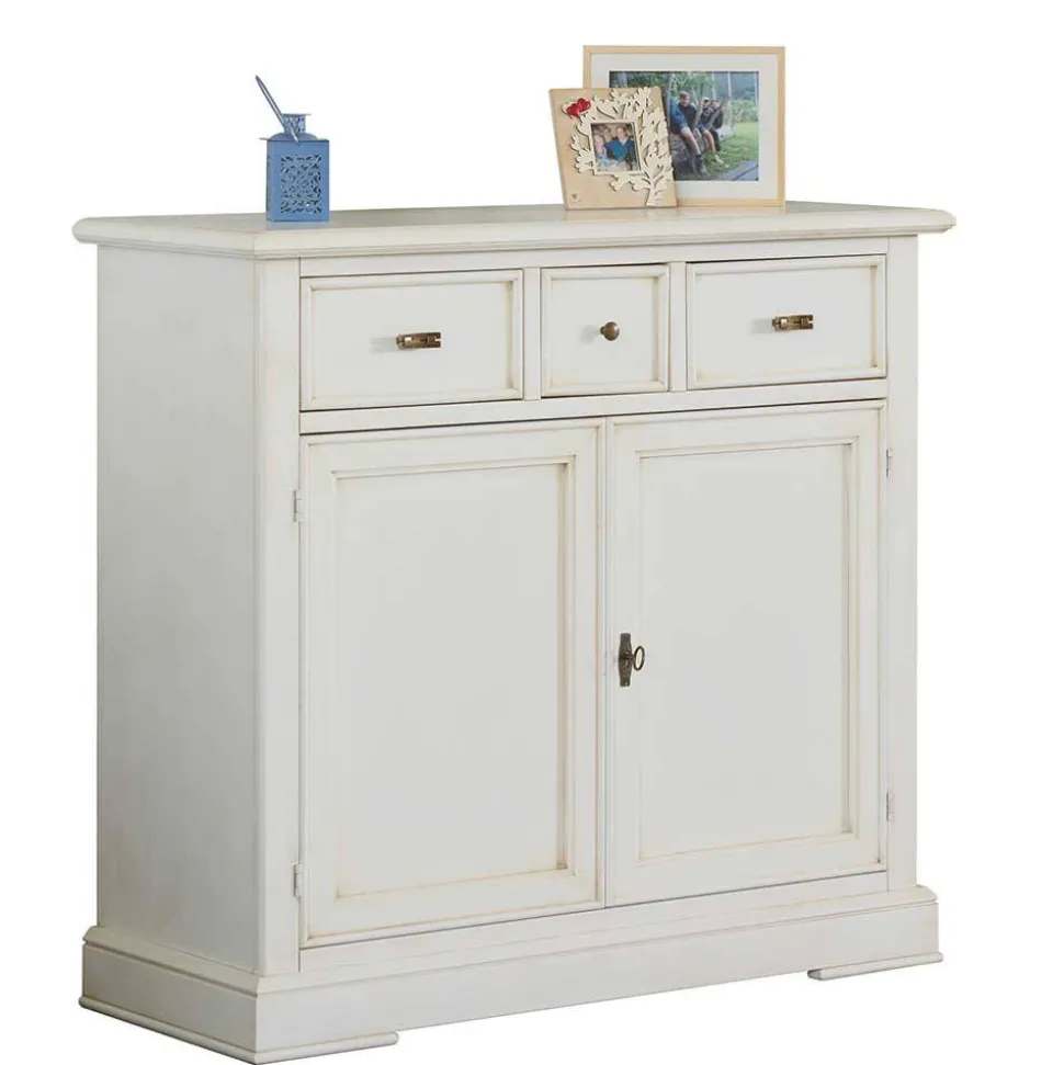 Wohnzimmer Kommode in Antikweiß - Annot