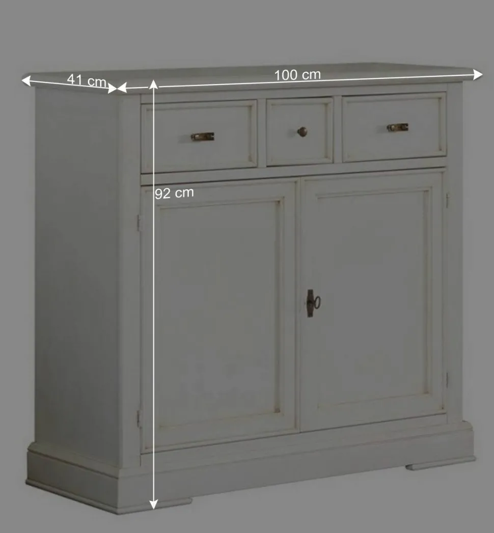 Wohnzimmer Kommode in Antikweiß - Annot