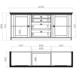 Wohnzimmer Landhausmöbel Set - Diatara (sechsteilig)