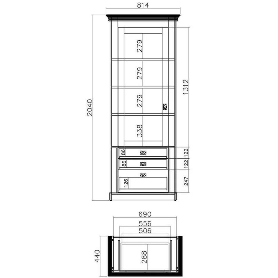 Wohnzimmer Landhausmöbel Set - Diatara (sechsteilig)