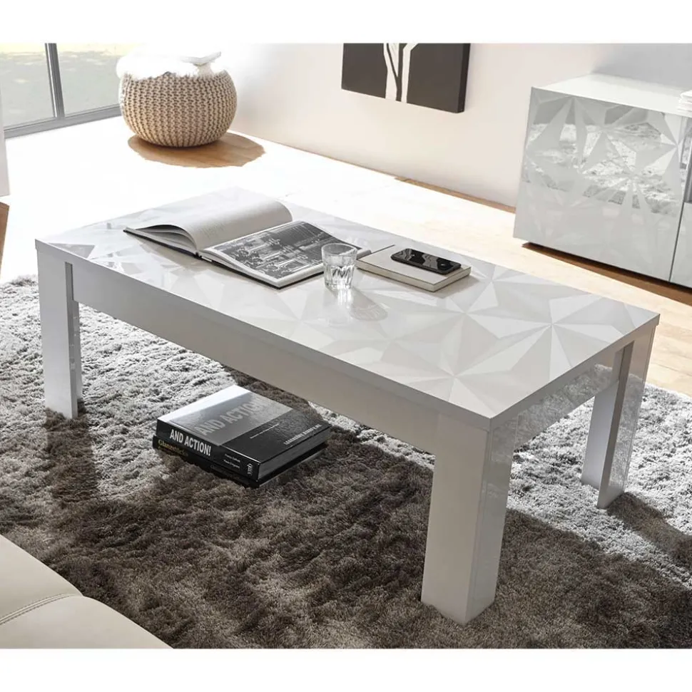 Wohnzimmer Möbel in Weiß glänzend - Vovasoma (dreiteilig)