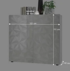 Wohnzimmer Möbel in Weiß glänzend - Vovasoma (dreiteilig)