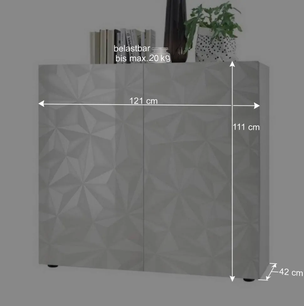 Wohnzimmer Möbel in Weiß glänzend - Vovasoma (dreiteilig)