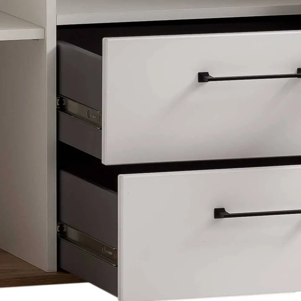 Wohnzimmer Möbel Set in Weiß - Cabinda (vierteilig)