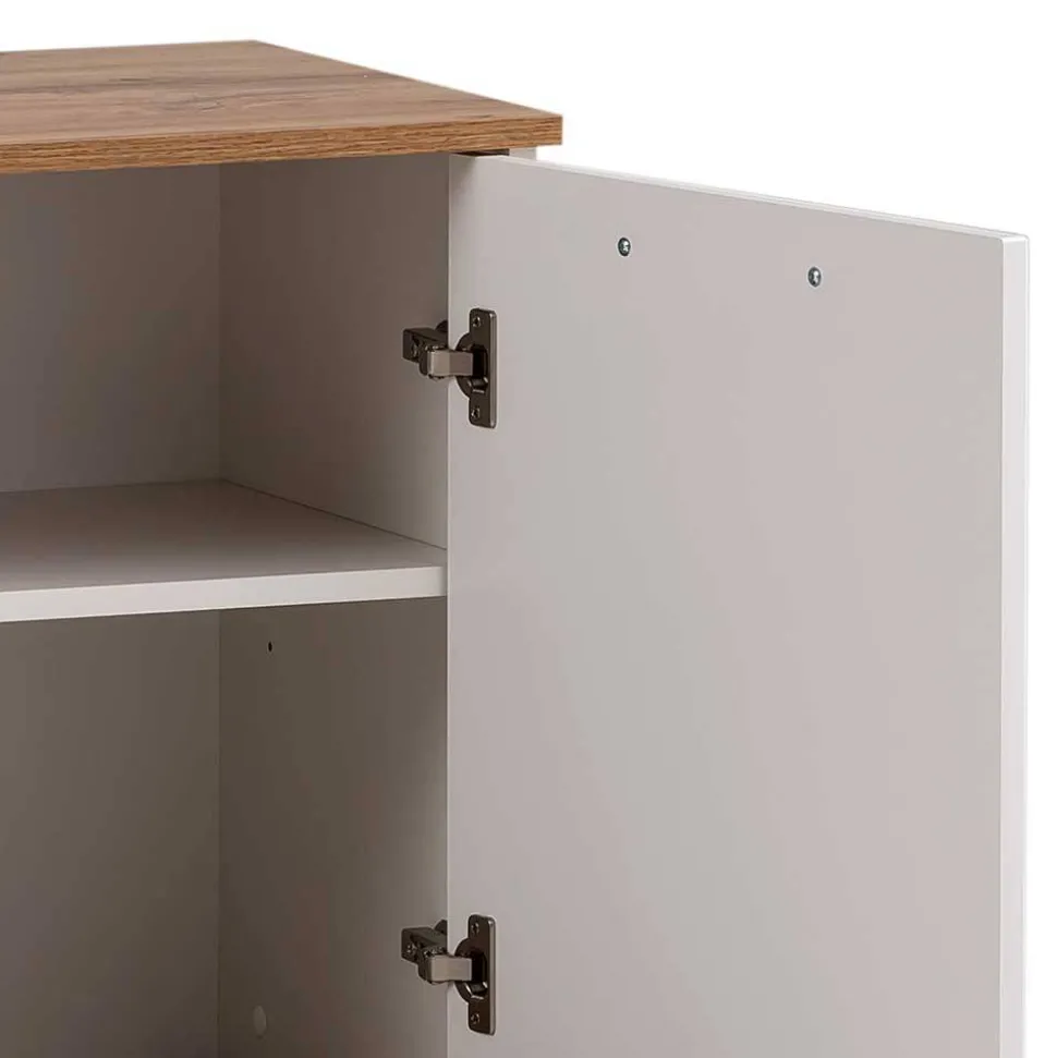 Wohnzimmer Möbel Set in Weiß - Cabinda (vierteilig)