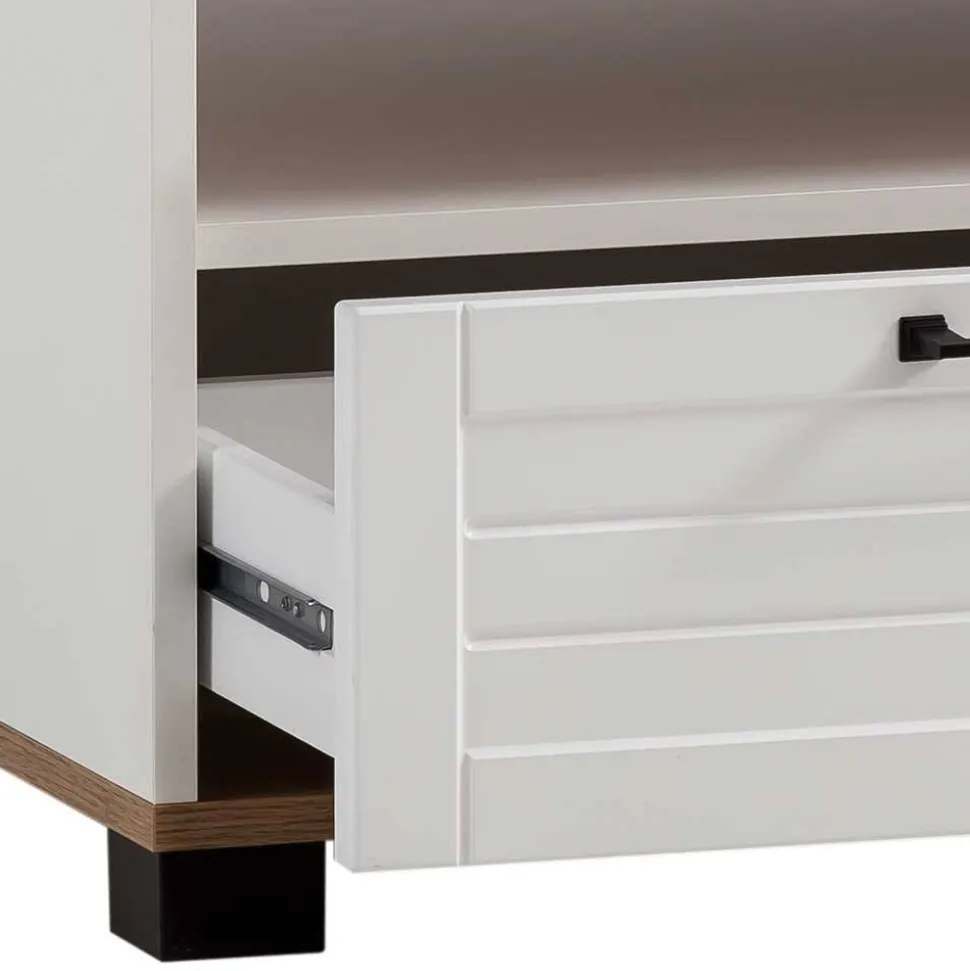 Wohnzimmer Möbel Set in Weiß - Cabinda (vierteilig)