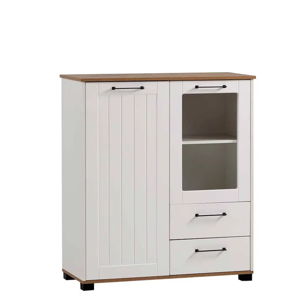 Wohnzimmer Möbel Set in Weiß - Cabinda (vierteilig)