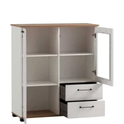 Wohnzimmer Möbel Set in Weiß - Cabinda (vierteilig)