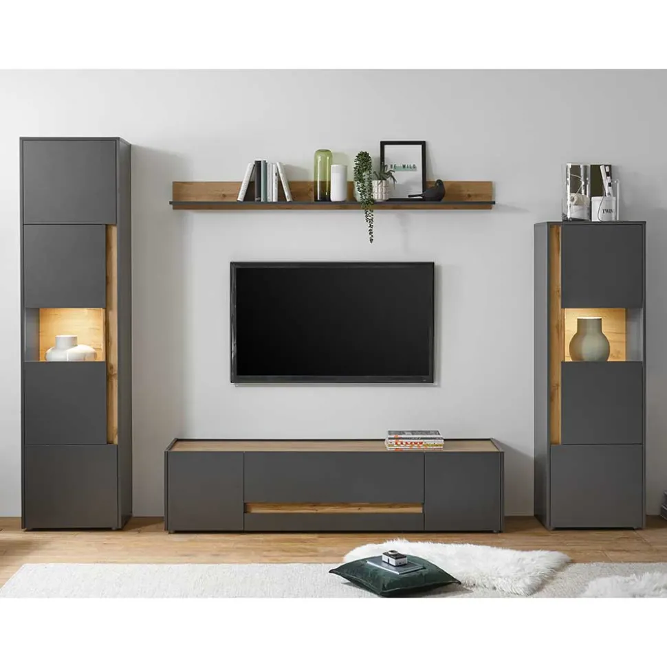 Wohnzimmer Möbel Wohnwand günstig - Ahilav (vierteilig)