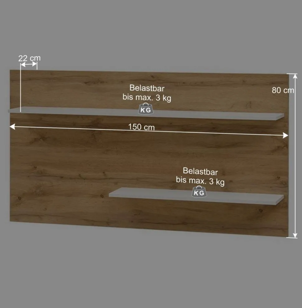 Wohnzimmer Möbelset für Wand TV - Nonessia (dreiteilig)