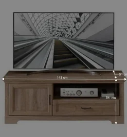 Wohnzimmer Möbelset in Eiche NB - Barack (vierteilig)