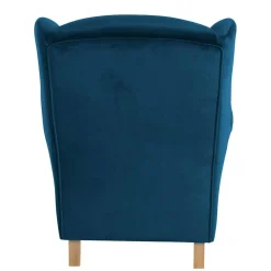 Wohnzimmer Ohrensessel aus Samtvelours in Petrol - Torabus