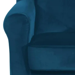 Wohnzimmer Ohrensessel aus Samtvelours in Petrol - Torabus