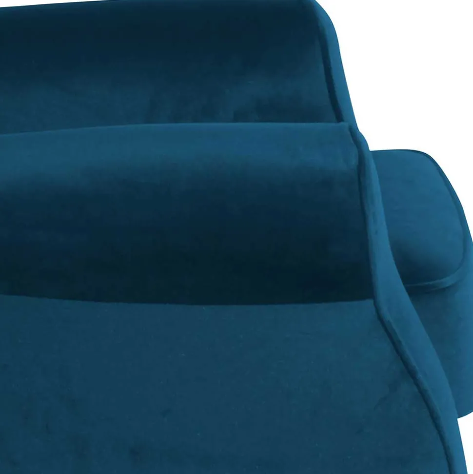 Wohnzimmer Ohrensessel aus Samtvelours in Petrol - Torabus