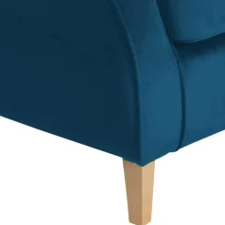 Wohnzimmer Ohrensessel aus Samtvelours in Petrol - Torabus