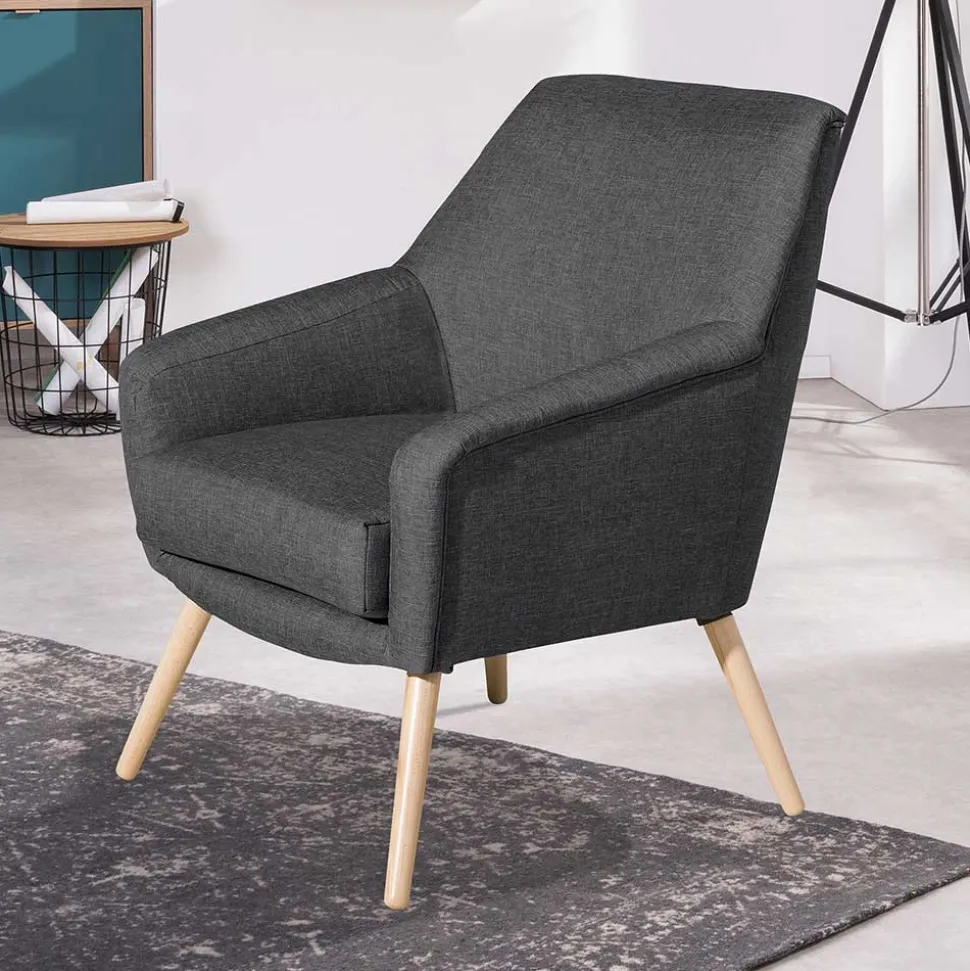 Wohnzimmer Polstersessel in Dunkelgrau - Rubin