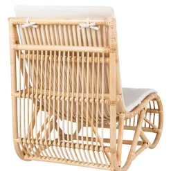 Wohnzimmer Rattan Loungestuhl in Natur - Abramas