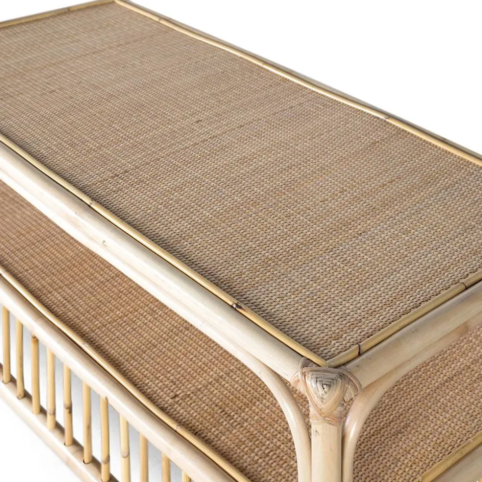 Wohnzimmer Rattantisch in Natur - Robin