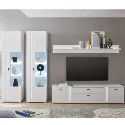 Wohnzimmer Schrank & Regal Set in Weiß - Tirol (vierteilig)
