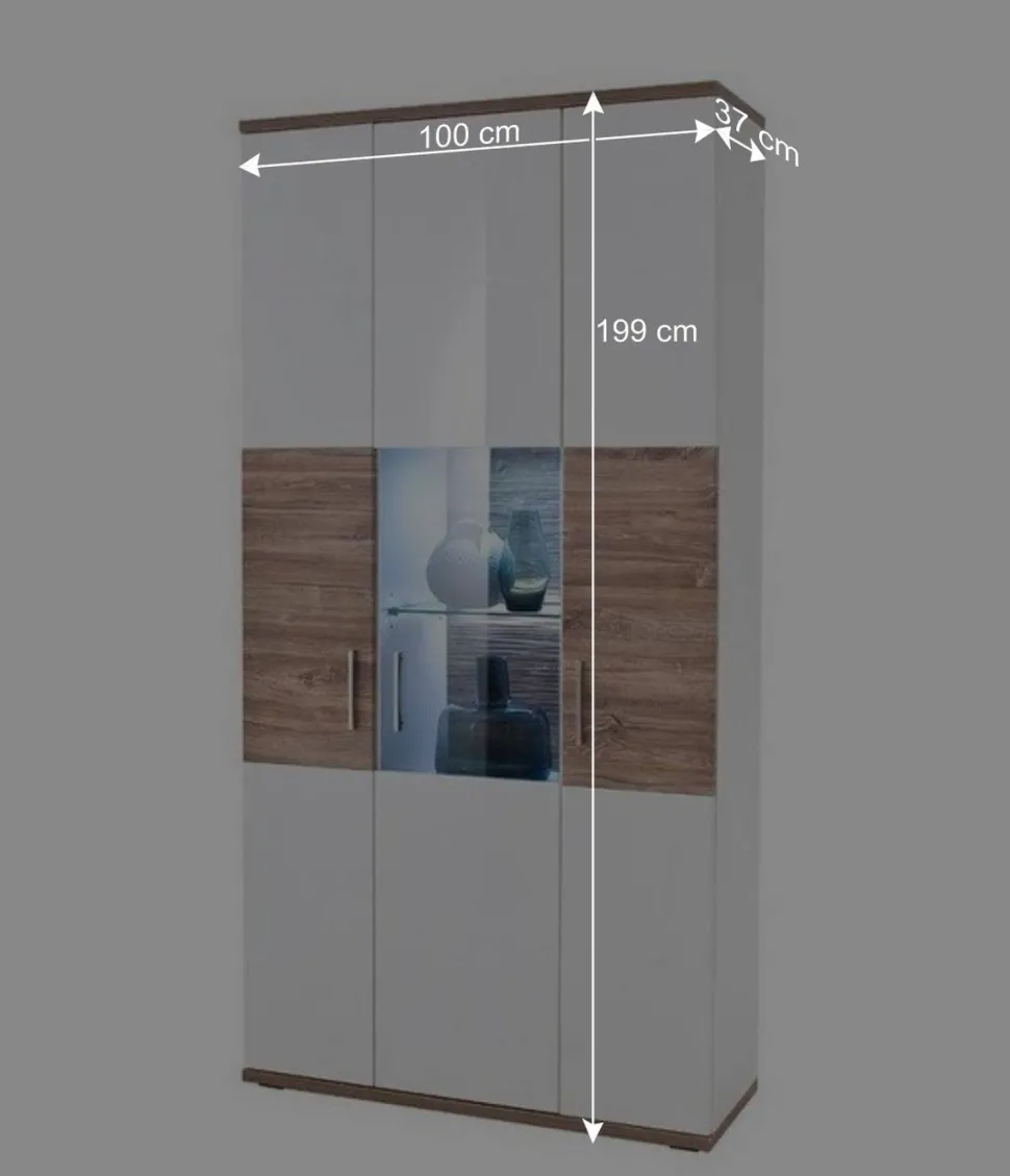 Wohnzimmer Schrank in Weiß Glanz - Icadro
