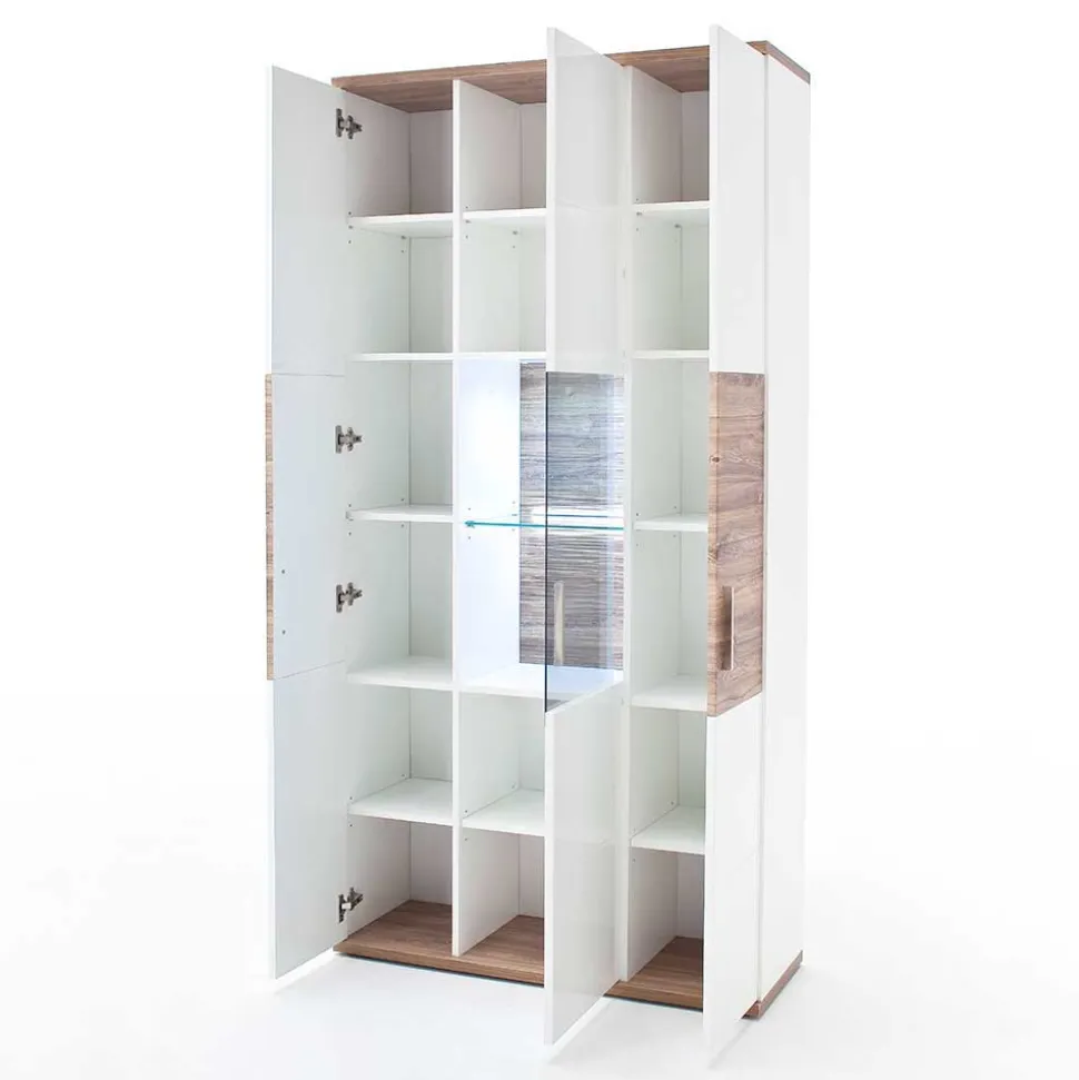 Wohnzimmer Schrank in Weiß Glanz - Icadro