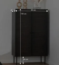 Wohnzimmer Schrank mit dunklem Furnier in Braun - Wega