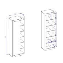 Wohnzimmer Schrank mit Tür & sechs Fächern - Milvara