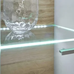 Wohnzimmer Schrank Set in Hellgrau & Zinneiche - Lioscas (vierteilig)