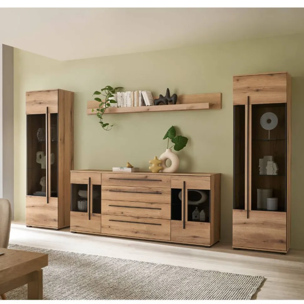 Wohnzimmer Schrankvitrinen & Wandboard - Brocus (vierteilig)