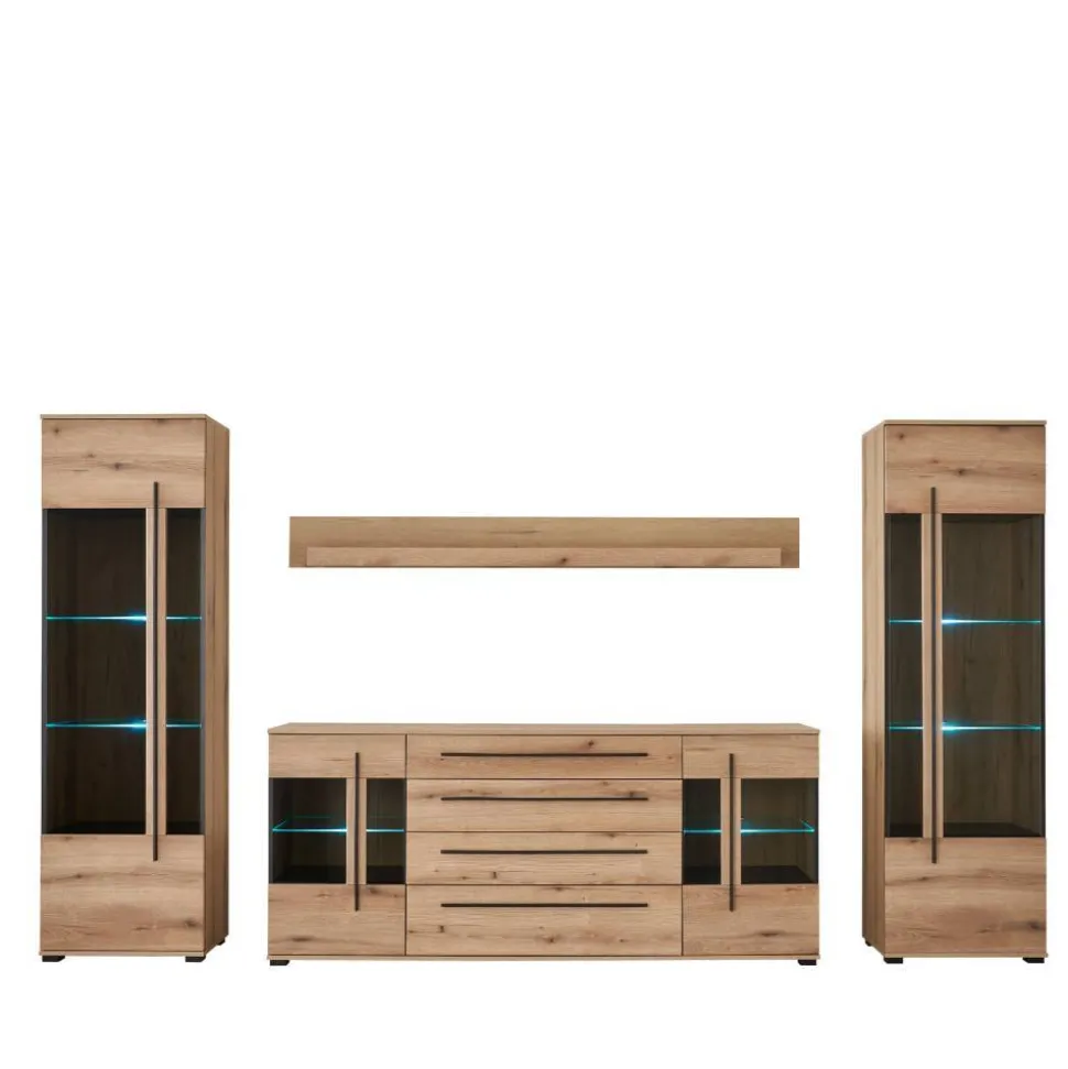 Wohnzimmer Schrankvitrinen & Wandboard - Brocus (vierteilig)