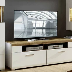 Wohnzimmer Schrankwand Lisepio mit Beleuchtung (fünfteilig)