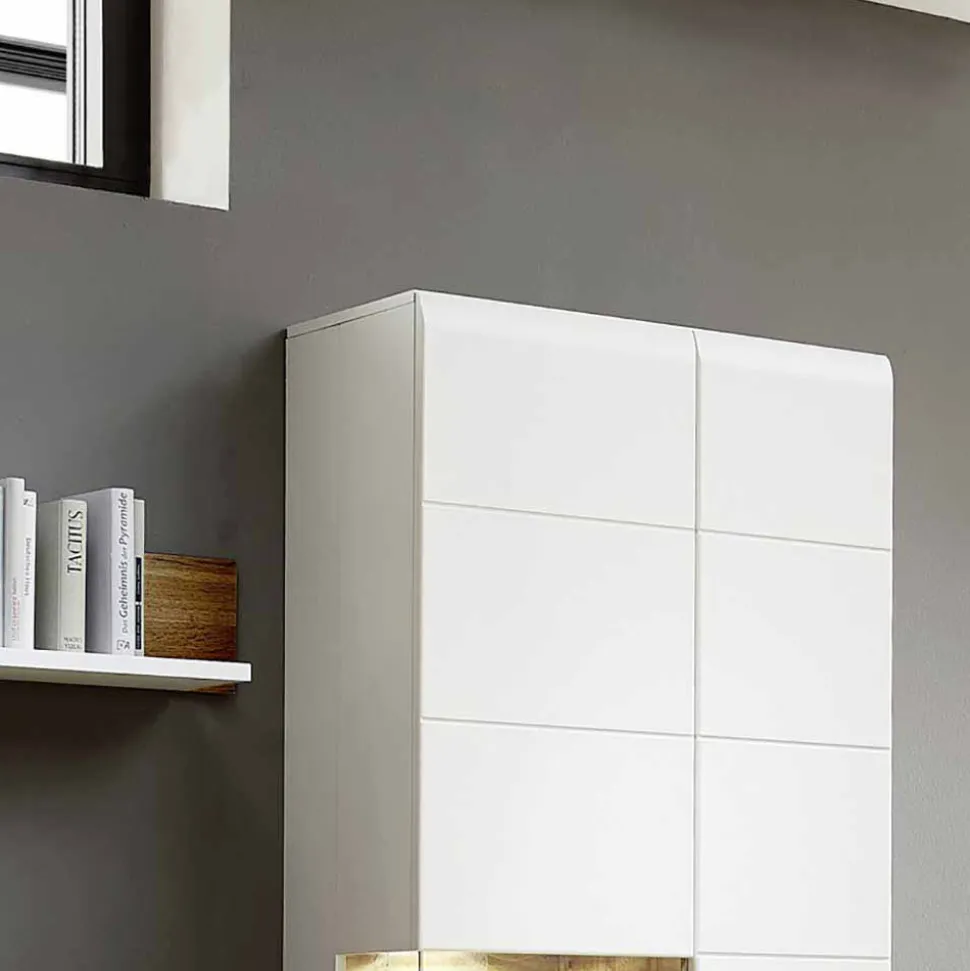 Wohnzimmer Schrankwand Lisepio mit Beleuchtung (fünfteilig)