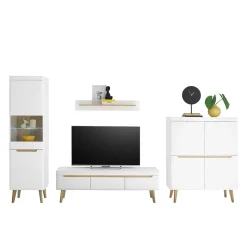 Wohnzimmer Schränke und Wandboard Set - Ginko (vierteilig)