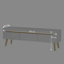 Wohnzimmer Schränke und Wandboard Set - Ginko (vierteilig)