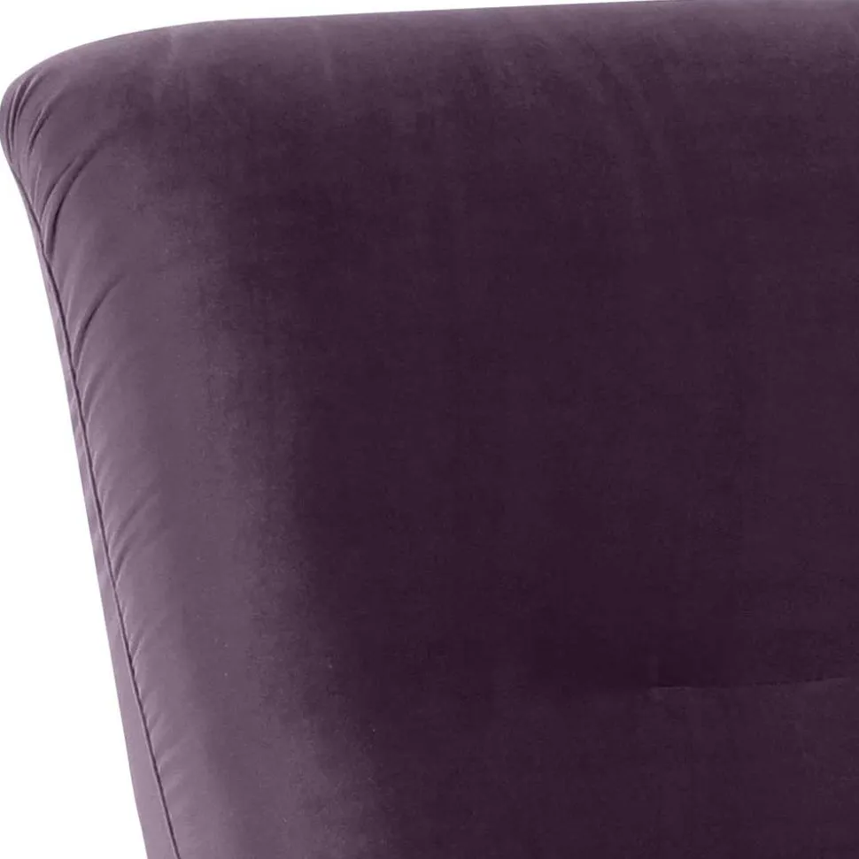 Wohnzimmer Sessel in Dunkellila und Nussbaum - Ignacio