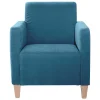 Wohnzimmer Sessel in Petrol Veloursbezug - Miragda
